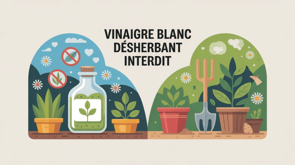 vinaigre blanc désherbant interdit illustration informative