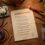 branchement va et vient sur plan de travail avec outils