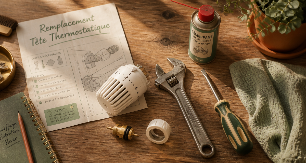 comment changer une tete de robinet thermostatique de radiateur vue outils