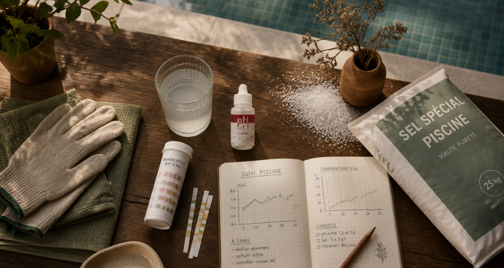 comment remonter le taux de chlore piscine au sel vue accessoires