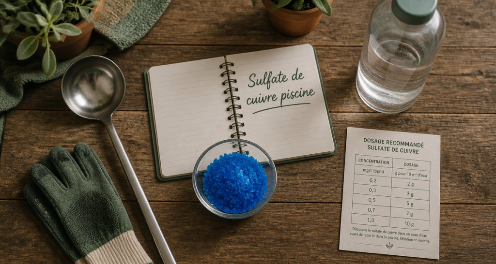 dosage sulfate de cuivre piscine cristaux bol