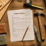 Atelier pour poser du bardeau bitumé, outils et matériaux
