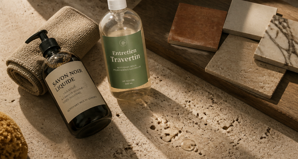 travertin salle de bain inconvénients entretien