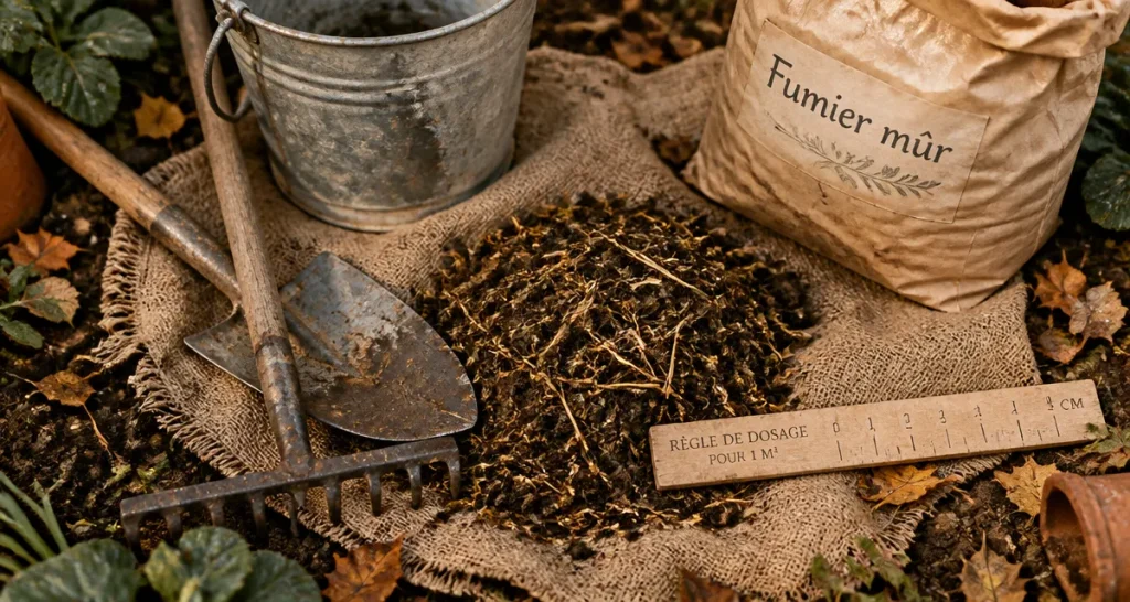 Quand mettre du fumier au jardin : fumier mûr, dosage pour éviter de brûler les racines