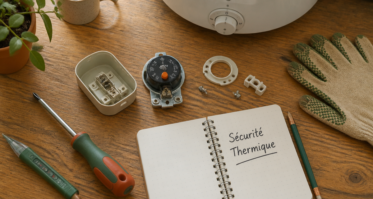 réarmer thermostat chauffe eau sur plan de travail