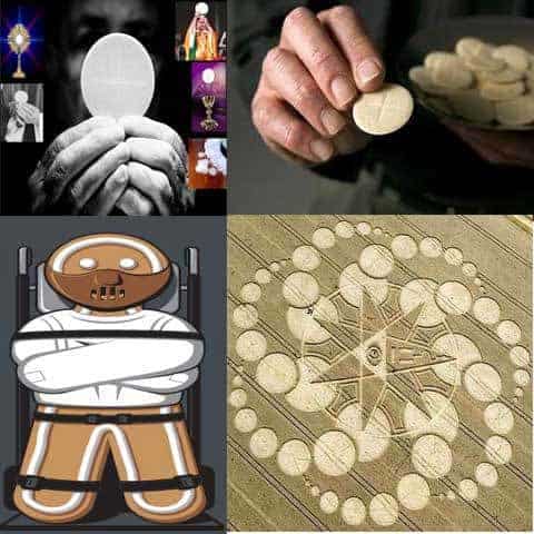 The circle points to Psalm 56:1-2 who knew the shape of the angels in their natural form? If you were them wouldn't you be nervous letting us into your domain?