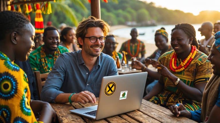 A man sitting at a table with a laptop