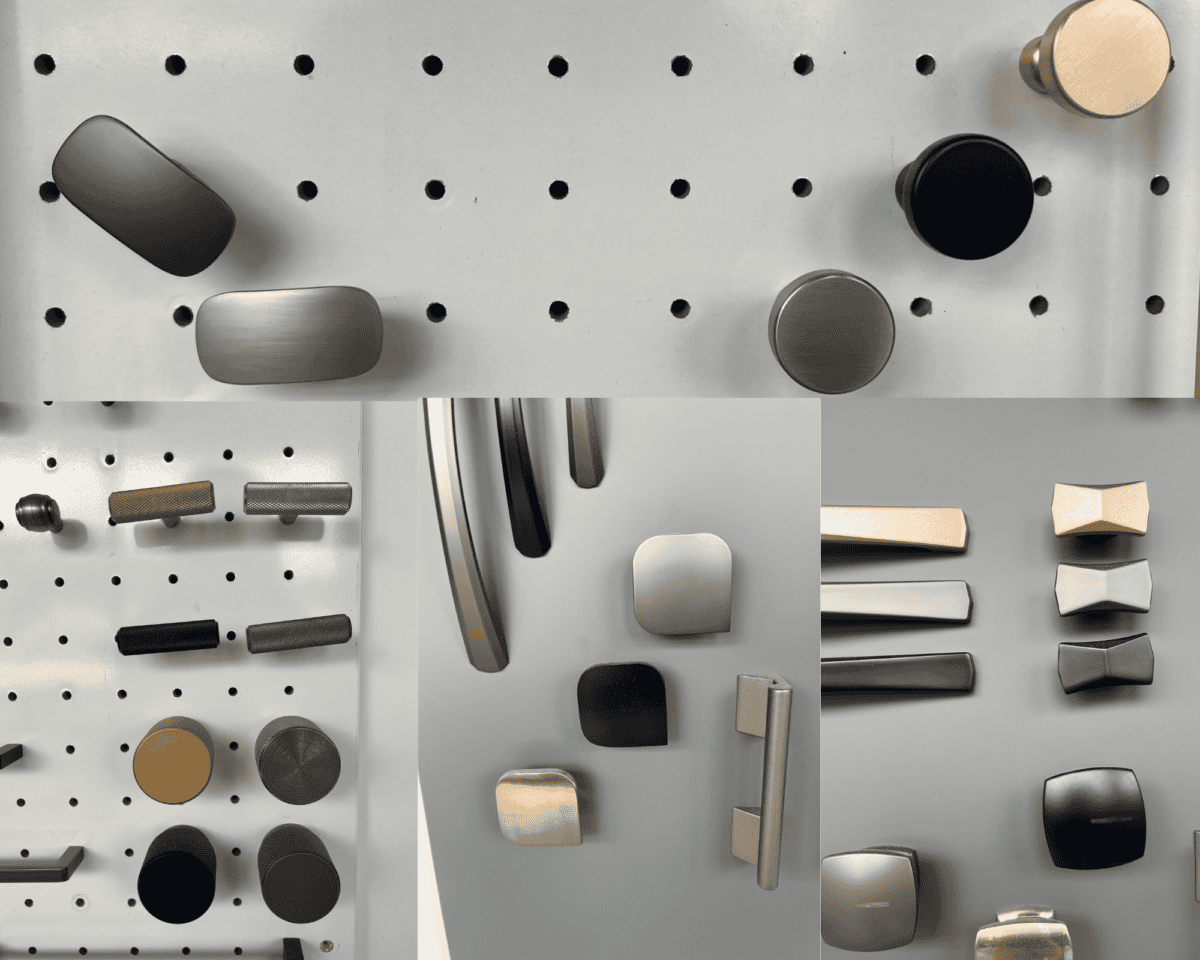 Knobs on kitchen cabinets