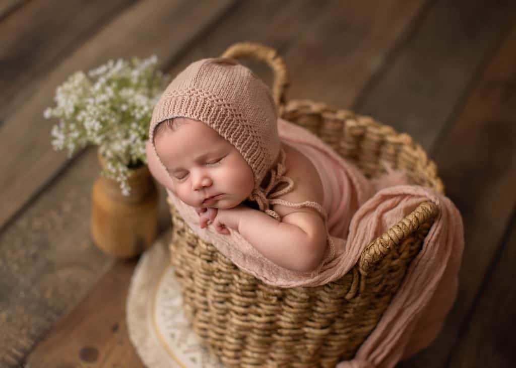 Edmonton newborn photo with oil painitng style