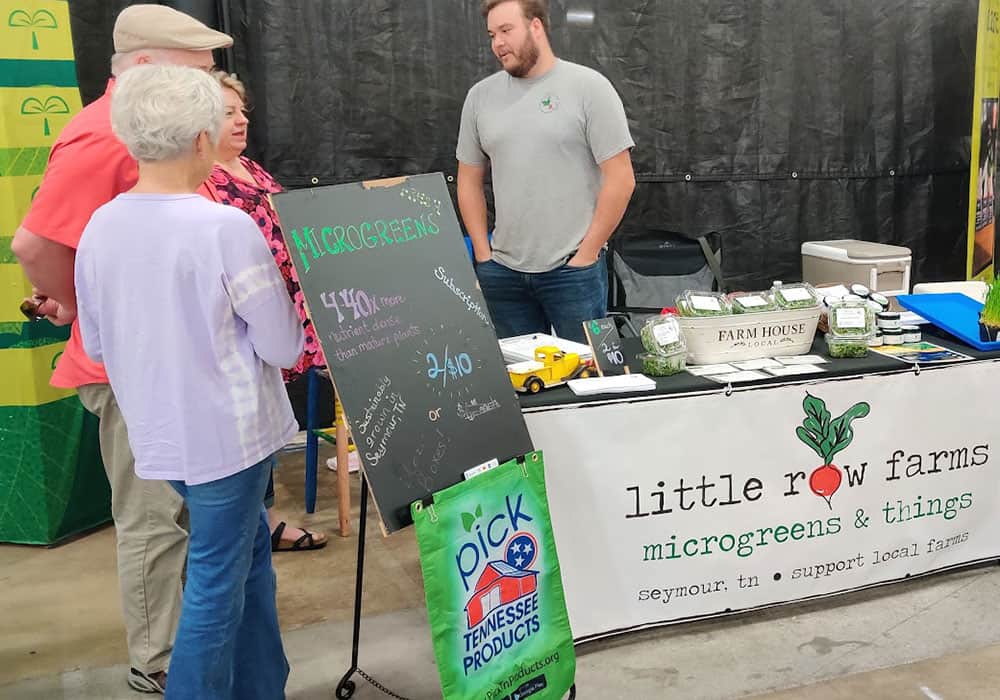 Little Row Farms vegetable stand with customers - Little Row Farms reviews