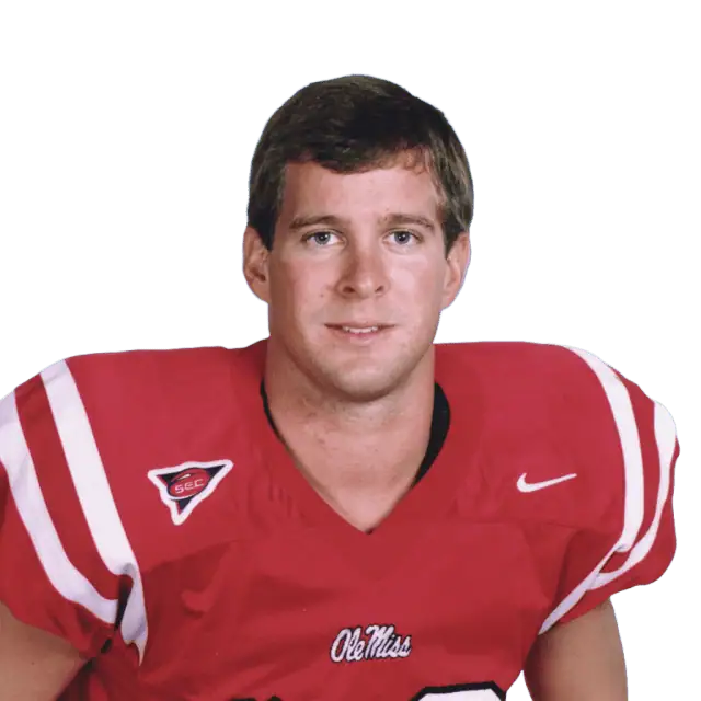 Football player in red uniform with white stripes, representing the Lou Groza Award.