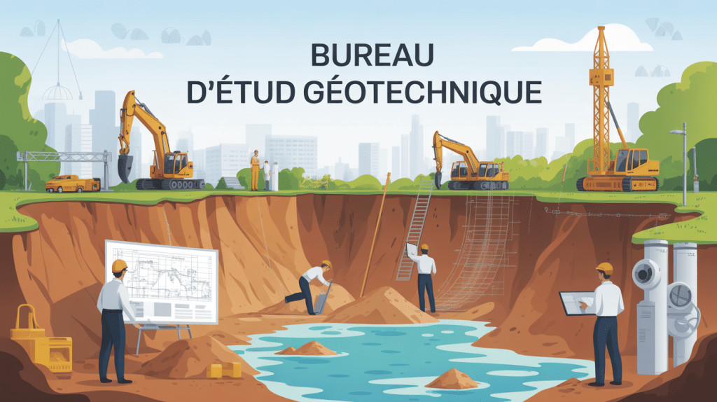 illustration bureau d'étude géotechnique projet construction