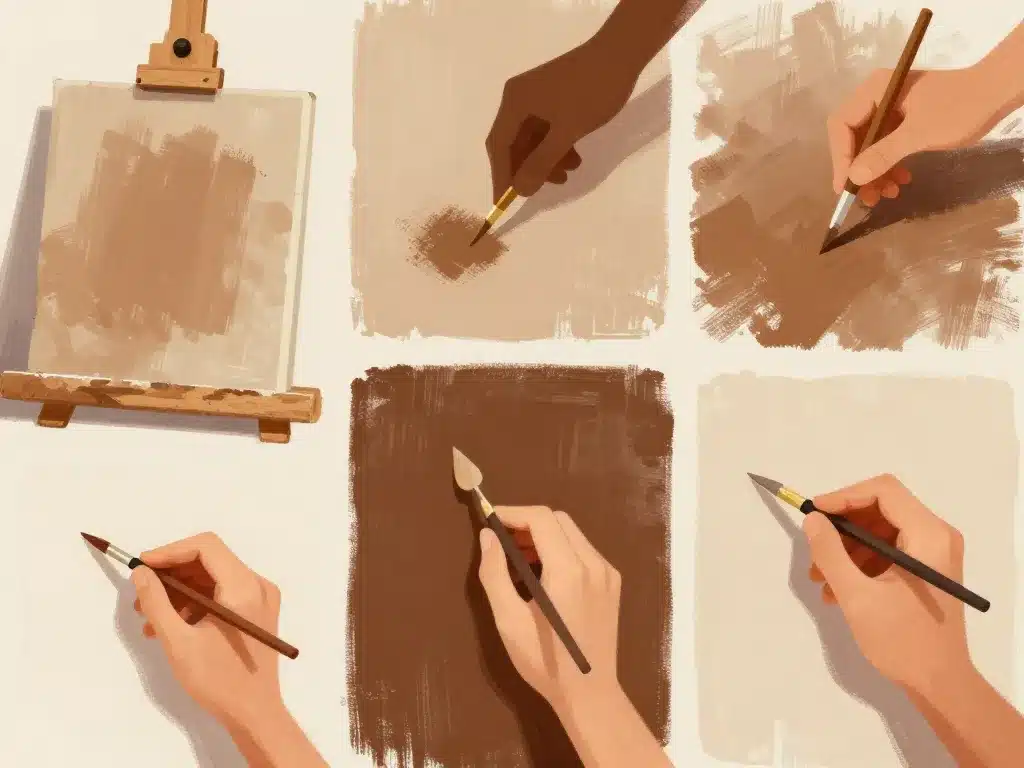 comment faire du marron variation supports peinture bois textile