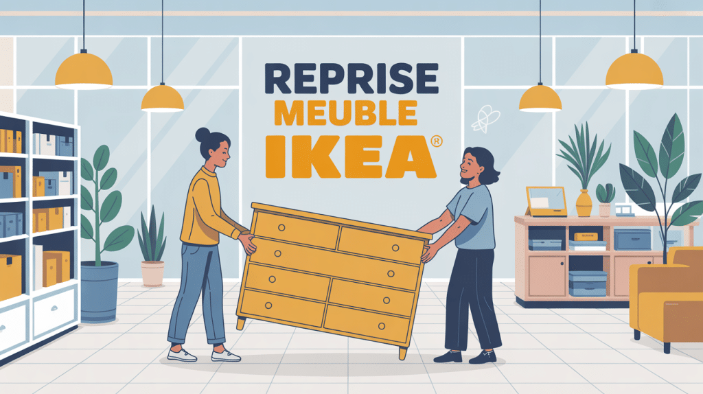Scène reprise meuble Ikea client et employé