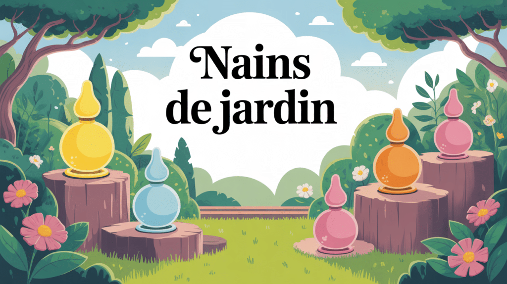 nains de jardin dans jardin harmonieux