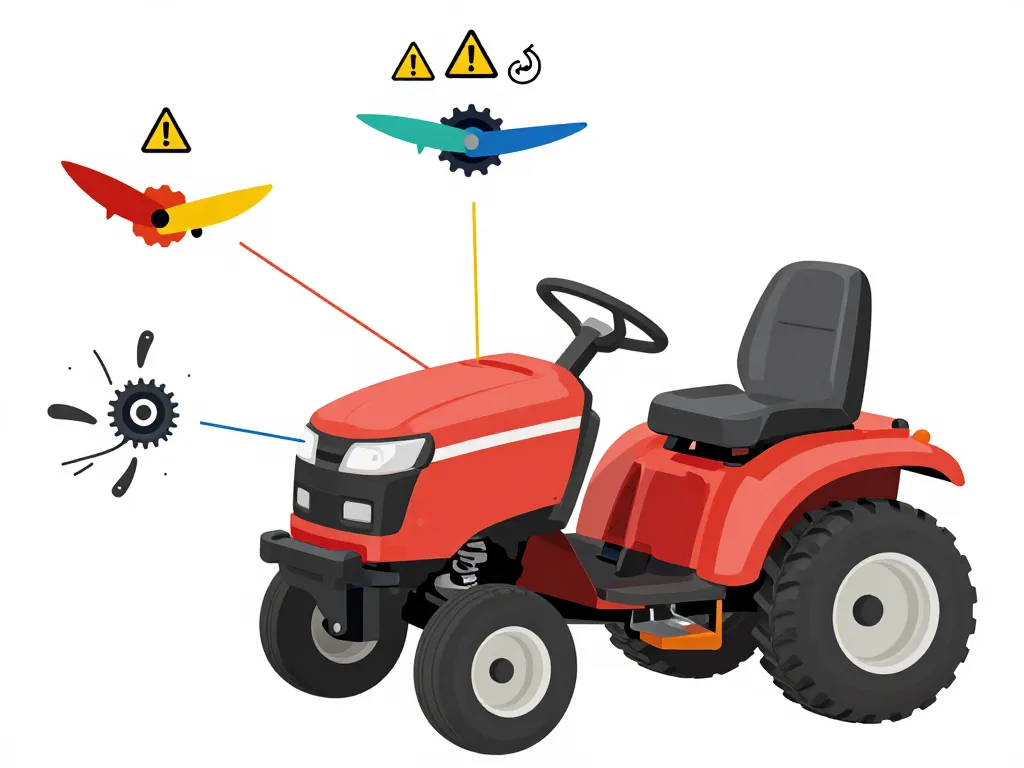 diagramme causes problème enclenchement lame tracteur tondeuse
