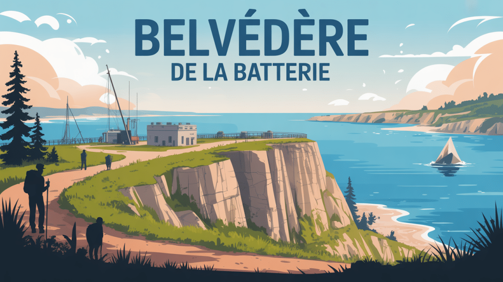Vue panoramique du belvedere de la batterie avec vestiges militaires