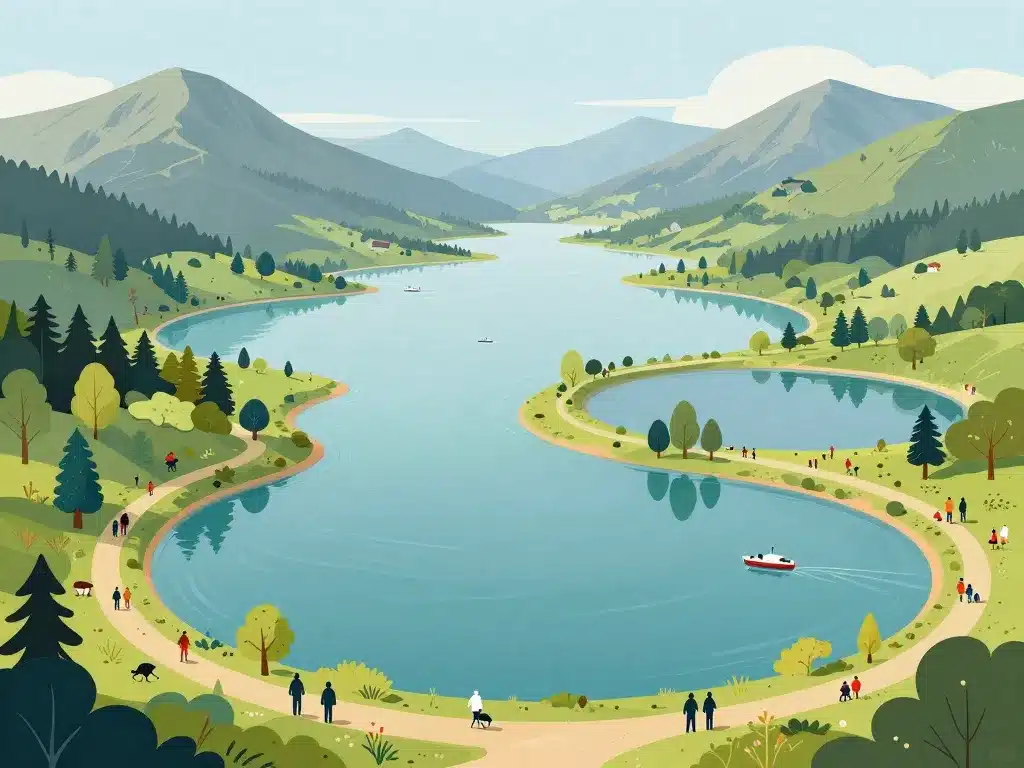 Carte des lacs en France montrant les grands lacs