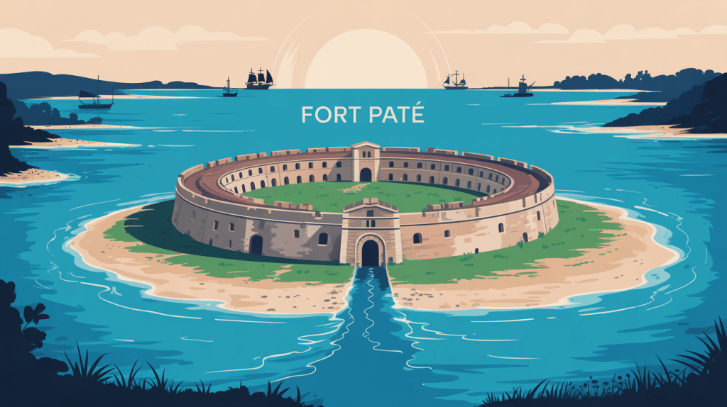 Illustration du fort paté sur îlot estuaire Gironde