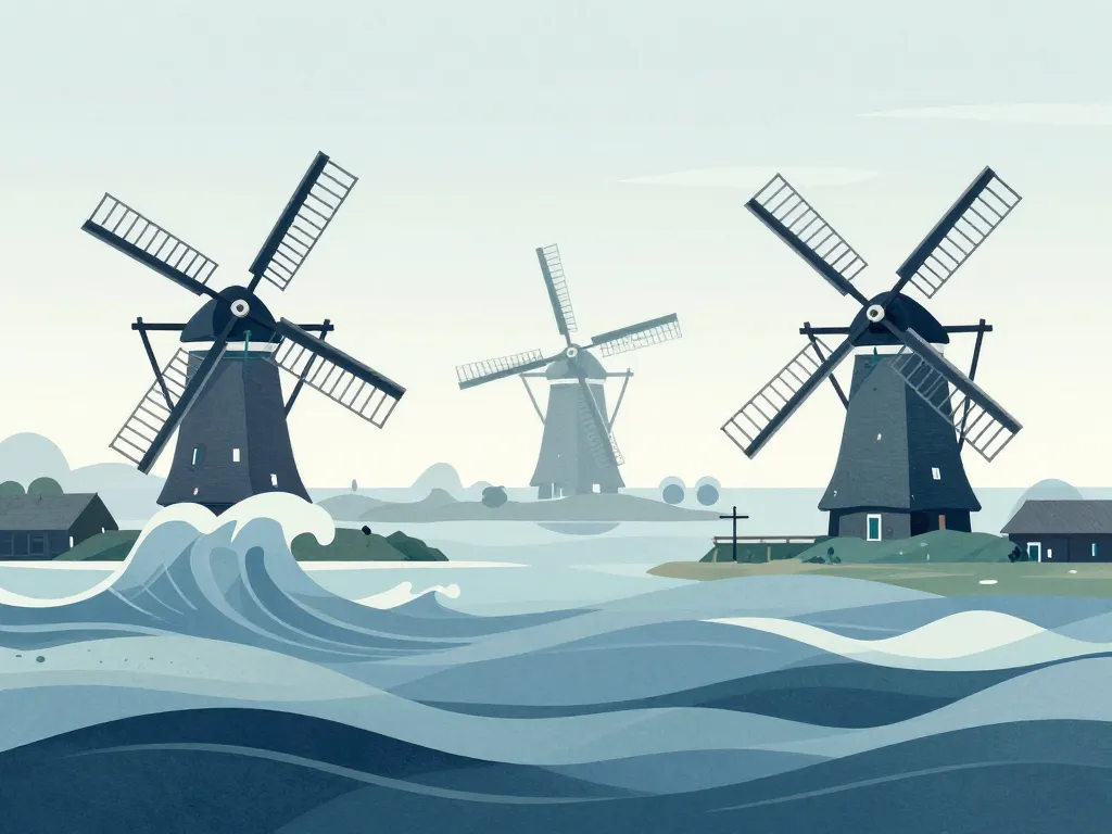 moulin pays bas protégeant terre de l’eau