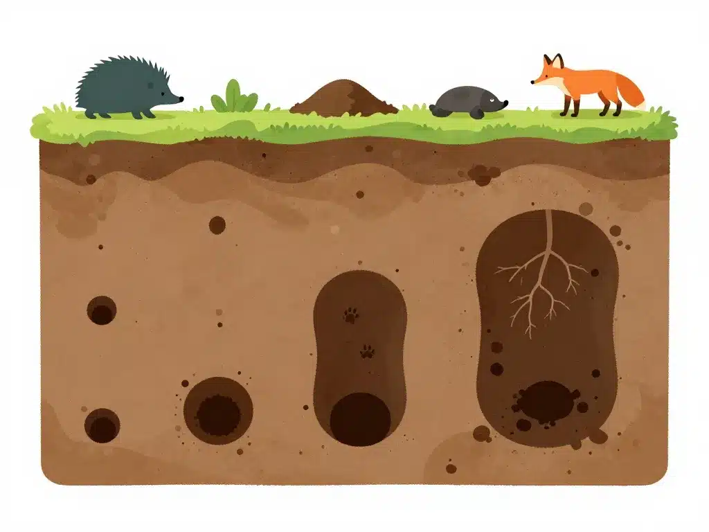 trou dans le jardin quel animal signes identification