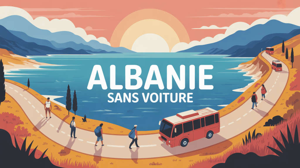 illustration vectorielle une semaine en albanie sans voiture