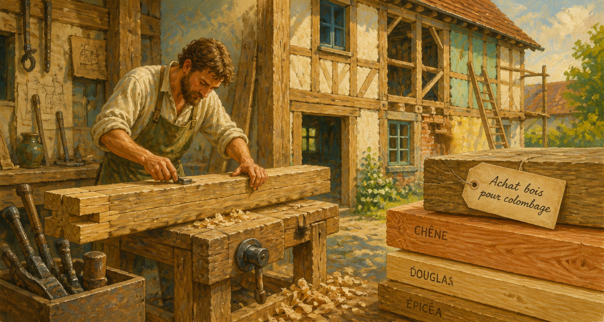 achat bois pour colombage charpentier atelier façade