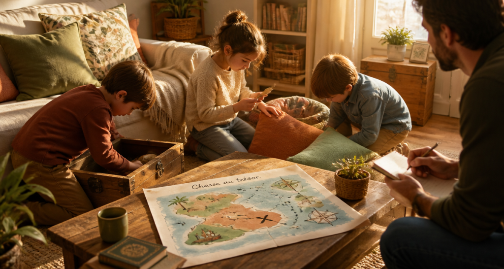 chasse au tresor enfant indices salon