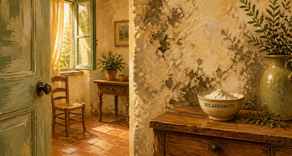Odeur humidité maison mur pierre bicarbonate