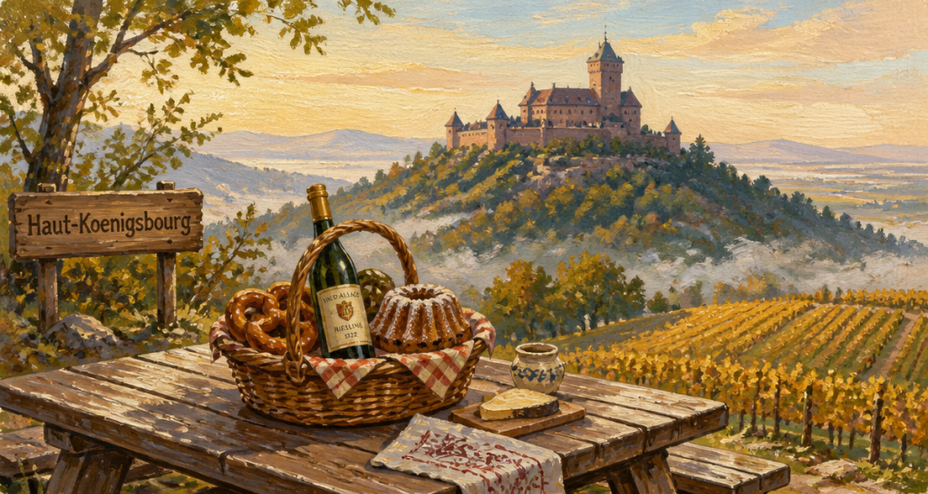 aire haut koenigsbourg table pique-nique château