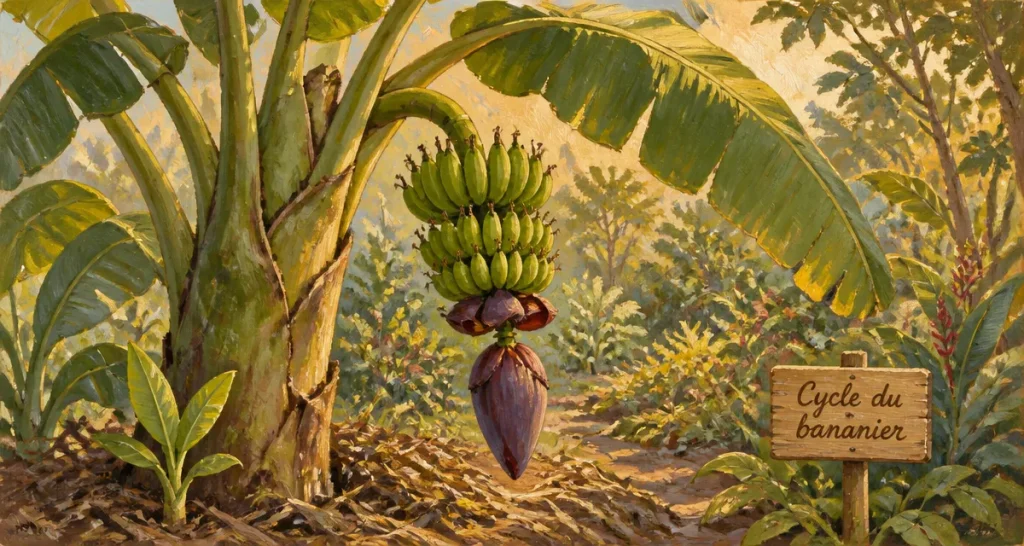 en combien de temps pousse un bananier dans un jardin tropical