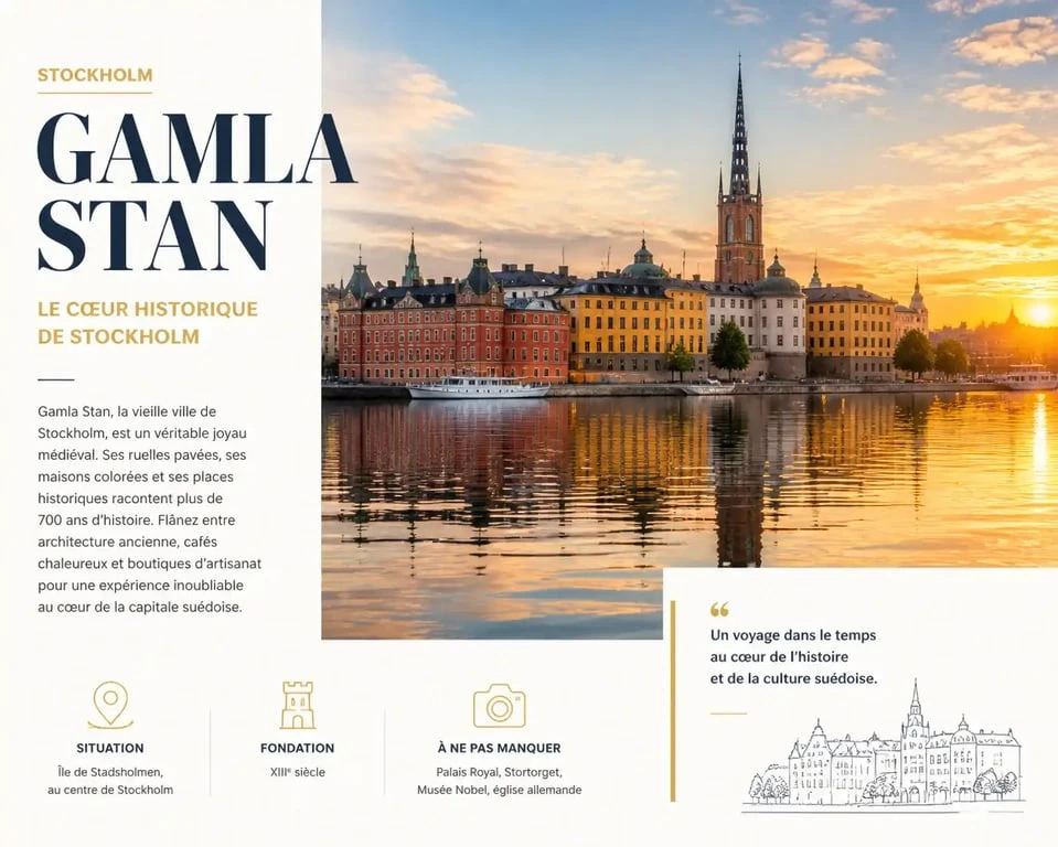 Vue panoramique de Gamla Stan lors d'un séjour de 3 jours à Stockholm