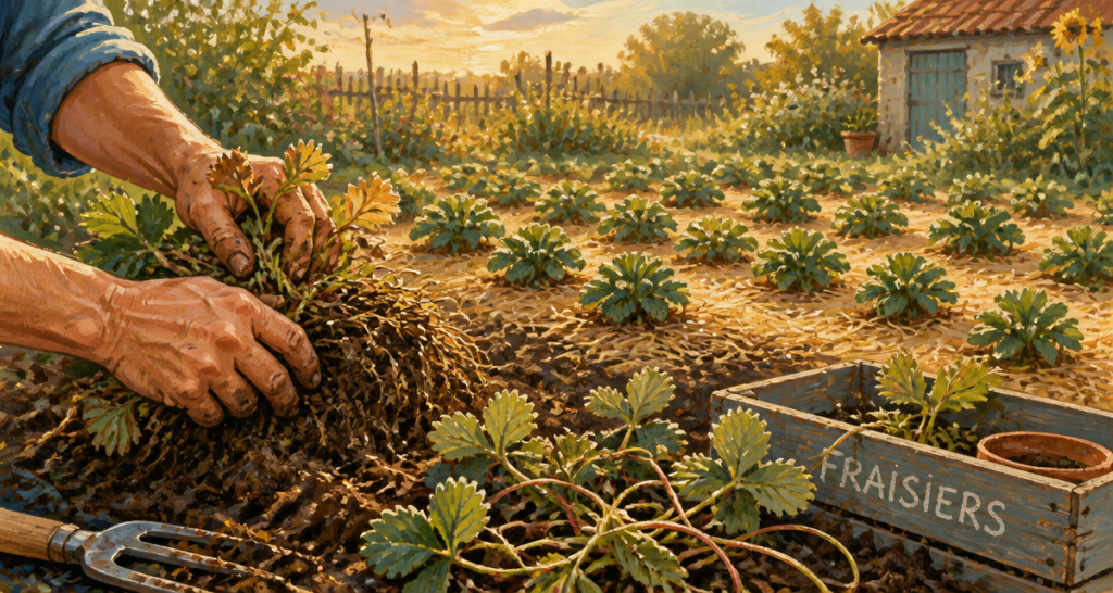 Que faire des vieux fraisiers retirés du potager
