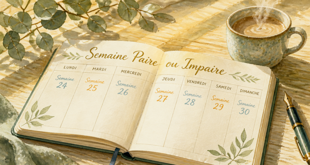 somme nous en semaine paire ou impaire agenda calendrier