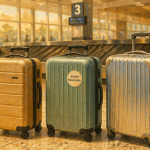 valise resistante trois matériaux hall aéroport