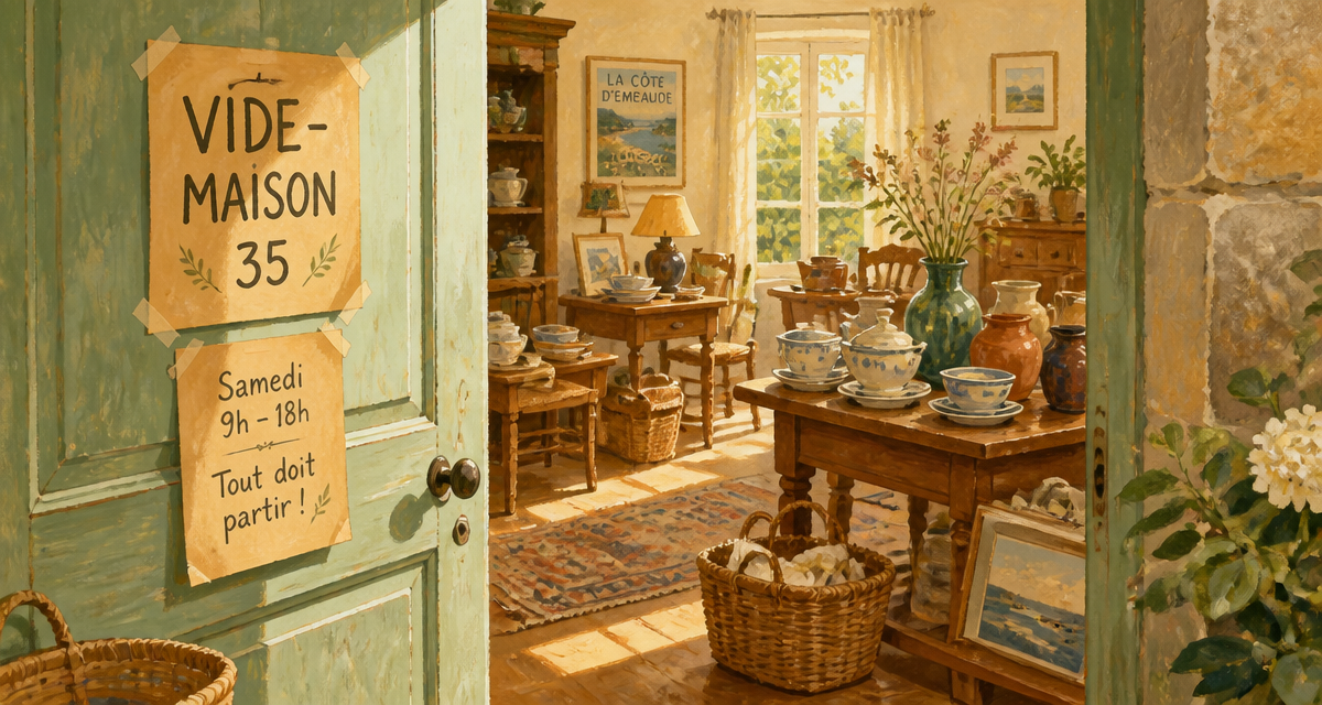 Scène vide maison 35 dans salon breton lumineux