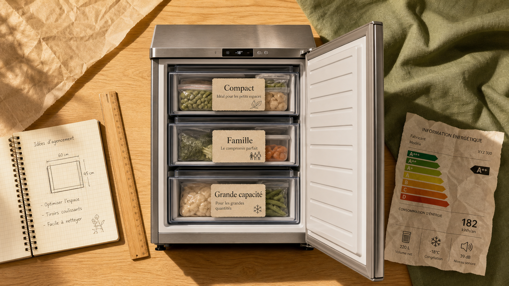 Comparatif congélateur armoire : capacité No Frost autonomie