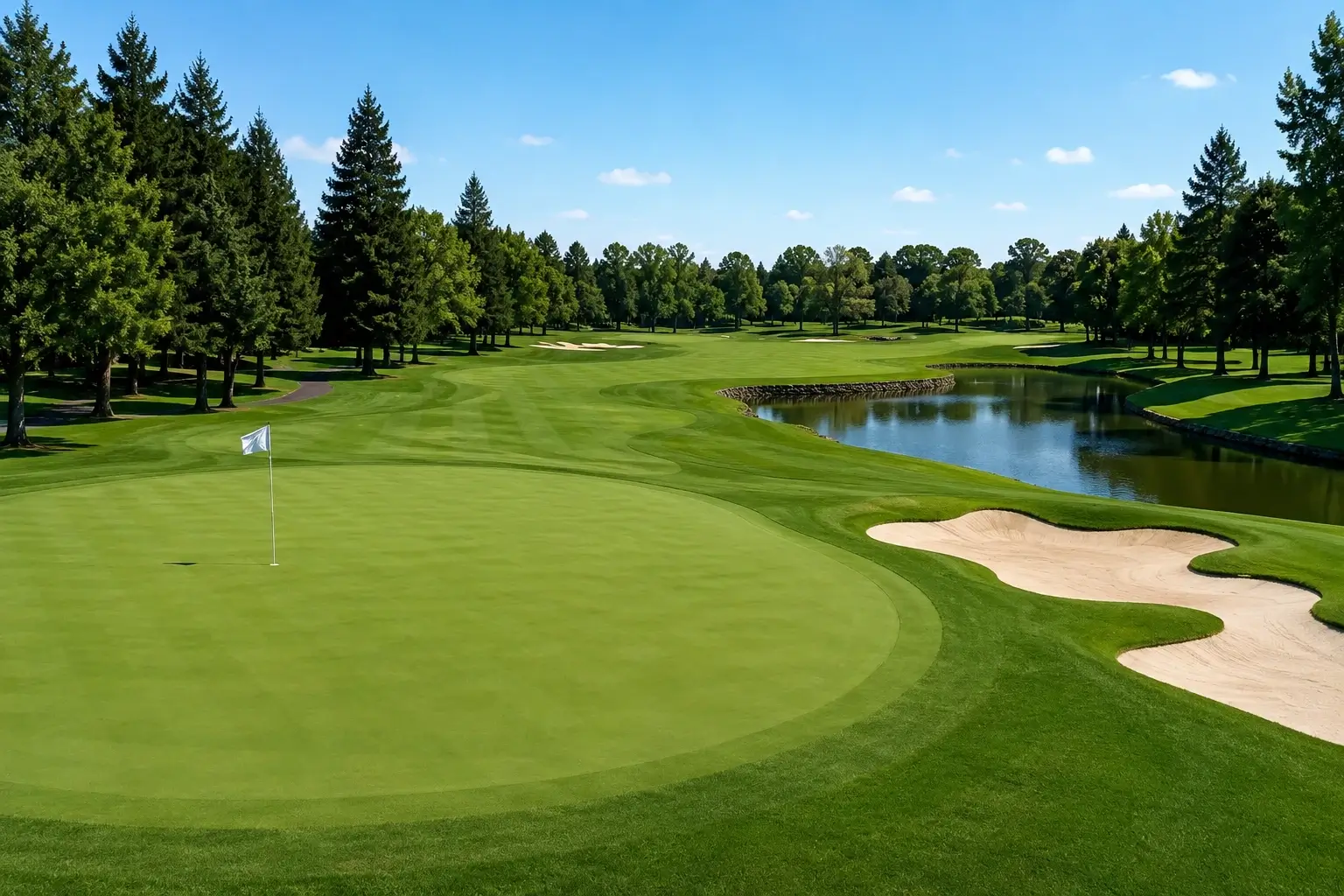 Gramado de campo de golfe — green e fairway