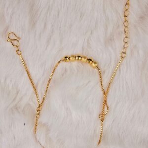 Box Chain Bracelet with Diamond-Cut & Frosted Beads (Br-003)