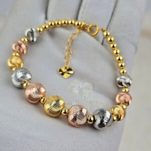 Tri-Tone Textured Bead Bracelet (Br-009)
