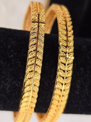 Elegant Textured Gold-Tone Bangles(B-079)