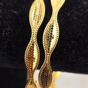 Sculptural Honeycomb Textured Bangle Set (B-084)
