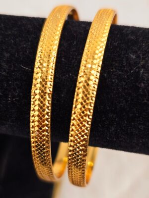 Modern Gold-Design Textured Bangles (B-087)