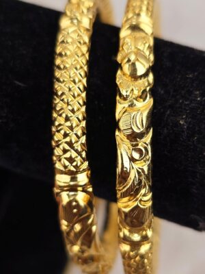 High-Shine Geometric Design Bangles (B-091)