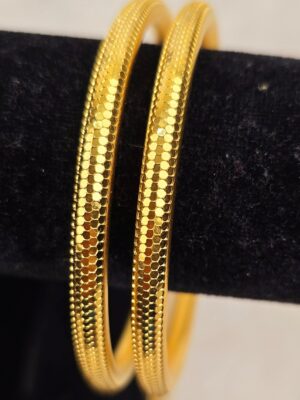 Modern Gold-Design Textured Bangles (B-095)
