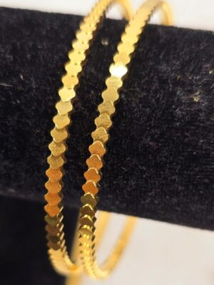 Architectural Gold Design Zig-Zag Bangles (B-096)
