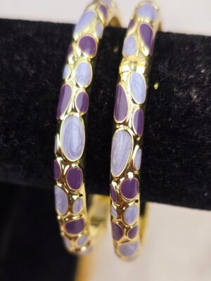 Elegant Floral Meenakari Enamel Hinged Bangles (B-127)