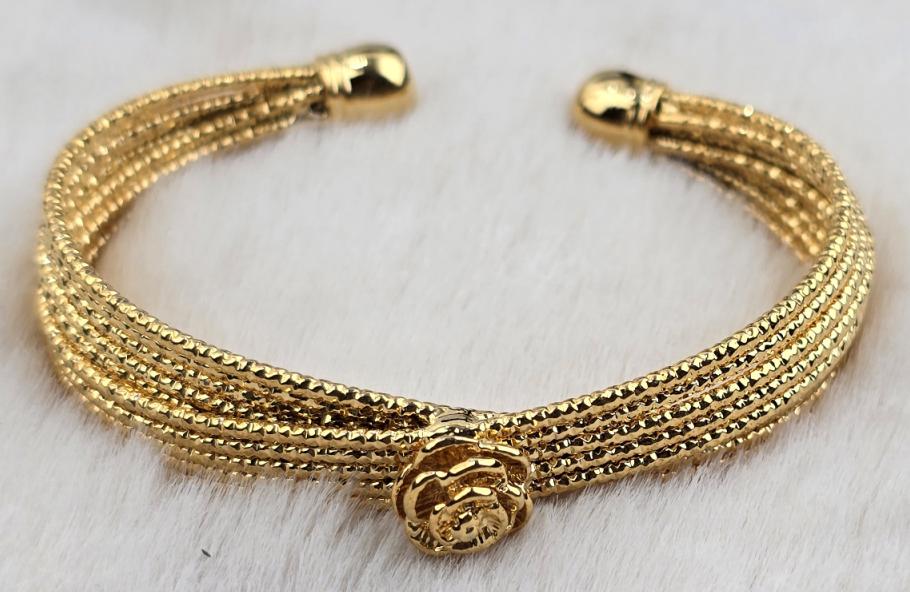 Rose Charm Multi-Strand Cuff Bracelet (Br-011)