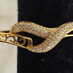 Crystal-Pave Infinity Swirl Gold-Design Bracelet (Br-017)