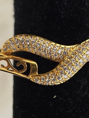 Crystal-Pave Infinity Swirl Gold-Design Bracelet (Br-017)